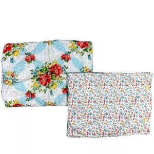 Pioneer Woman Vintage Floral Shams Pillowcases 2 Pintuck Reversible Bedding